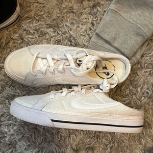 Size 6.5 White Nike Shoes. Barely worn.